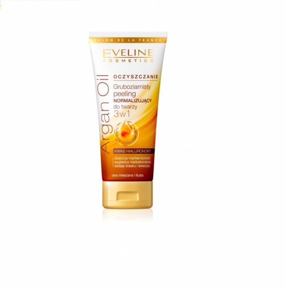 Gruboziarnisty peeling normalizujący do twarzy 3 w 1 Eveline Cosmetics LIFESTYLE, Uroda - Seria Argan Oil to innowacyjny program przeciwzmarszczkowy opracowany w laboratorium Eveline Cosmetics zapewniający spektakularny efekt odmłodzenia skóry.