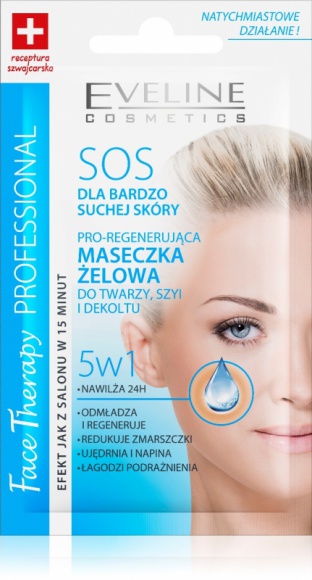 PRO-REGENERUJĄCA MASECZKA ŻELOWA DO TWARZY, SZYI I DEKOLTU Eveline Cosmetics LIFESTYLE, Uroda - DLA BARDZO SUCHEJ SKÓRY
