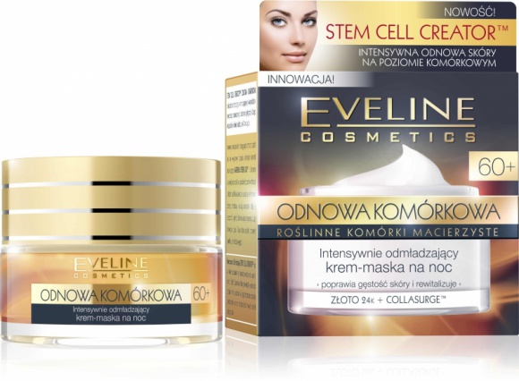 Krem-maska na noc 60+ Eveline Cosmetics ODNOWA KOMÓRKOWA LIFESTYLE, Uroda - Intensywnie odmładzający krem-maska na noc 60+ Eveline Cosmetics przeznaczony do codziennej pielęgnacji każdego rodzaju skóry, również wrażliwej, po 60 roku życia.