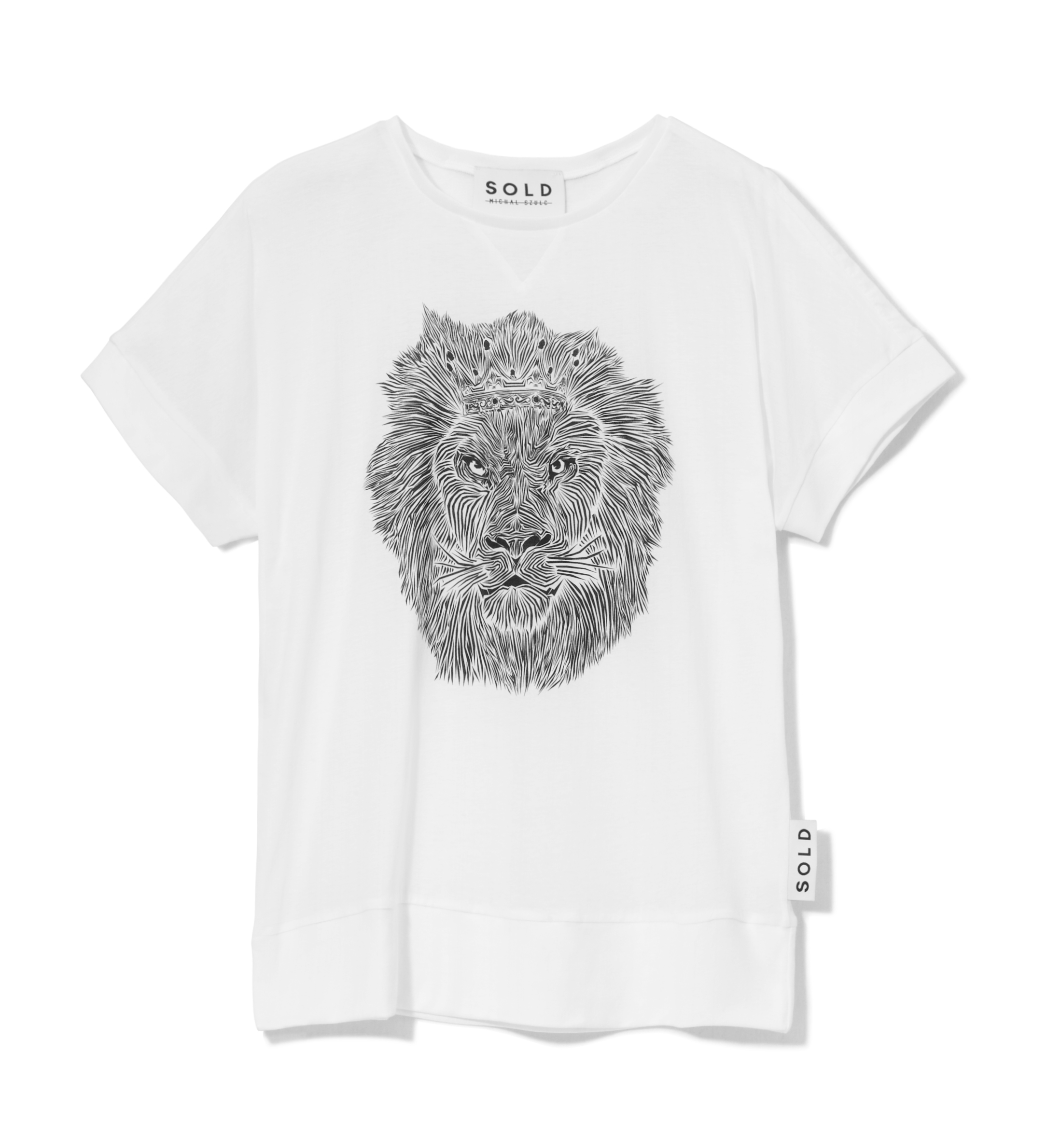 SOLD Micha_ Szulc TSHIRT LION WHITE 149 z_