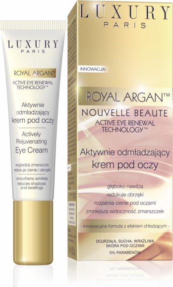 LUXURY PARIS Aktywnie Odmładzający Krem Pod Oczy z efektem chłodzącym LIFESTYLE, Uroda - Delikatna formuła bez parabenów i silikonów. Do każdego rodzaju skóry.