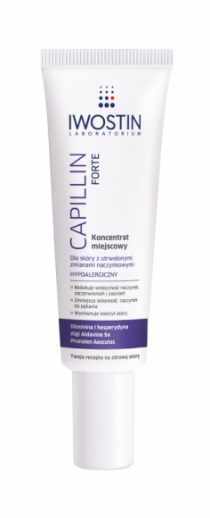 KONCENTRAT MIEJSCOWY IWOSTIN CAPILLIN FORTE LIFESTYLE, Uroda - Zmiany i nieprawidłowości naczyniowe są problemem coraz większej liczby osób. Na rozszerzone naczynia krwionośne oraz utrzymujące się zmiany rumieniowe skarżą się zarówno kobiety, jak i mężczyźni w różnym wieku.