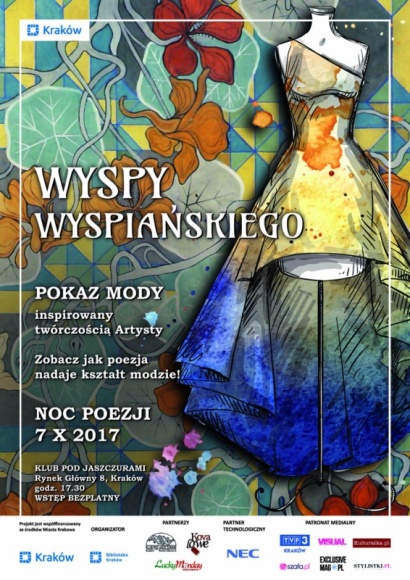 Wyspy Wyspiańskiego. Pokaz Mody LIFESTYLE, Moda - Podczas tegorocznej edycji Krakowskiej Nocy Poezji, 7 października br., Biblioteka Kraków zaprasza na Wyspy Wyspiańskiego – niezwykły pokaz mody.