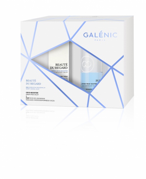 GALENIC ZESTAW KOSMETYKÓW BEAUTÉ DU REGARD LIFESTYLE, Uroda - Zadbaj w te święta o blask swojego spojrzenia. W zestawie znajdziesz krem SOS do konturu oczu na unikalnej podstawce „Ice cube” w kształcie kostki lodu i dwufazowy płyn, który skutecznie zmywa makijaż wodoodporny.